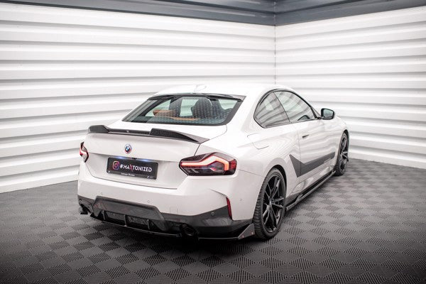 Maxton Rear Side Splitters V.2 + Flaps BMW 2 Coupe M-Pack G42 - Gloss Black