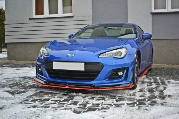 Maxton Front Splitter V.5 Subaru Brz Facelift - Gloss Black + Red