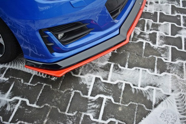 Maxton Front Splitter V.5 Subaru Brz Facelift - Gloss Black + Red
