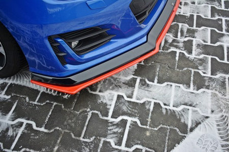 Maxton Front Splitter V.5 Subaru Brz Facelift - Gloss Black + Red