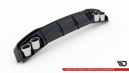 Maxton Rear Valance + Exhaust Ends Imitation Audi A7 C8 S-Line - Black