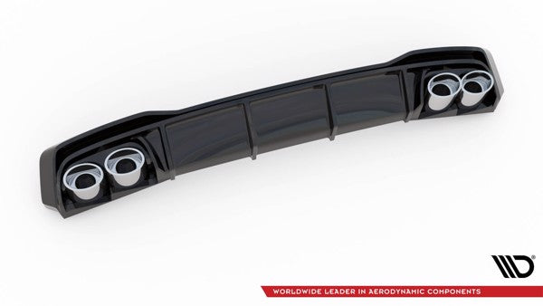 Maxton Rear Valance + Exhaust Ends Imitation Audi A7 C8 S-Line - Black