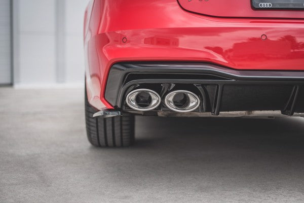 Maxton Rear Valance + Exhaust Ends Imitation Audi A7 C8 S-Line - Black