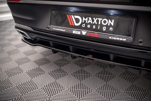 Maxton Central Rear Splitter (With Vertical Bars) Mercedes-Benz Gle Coupe Amg-Line C167 - Gloss Black