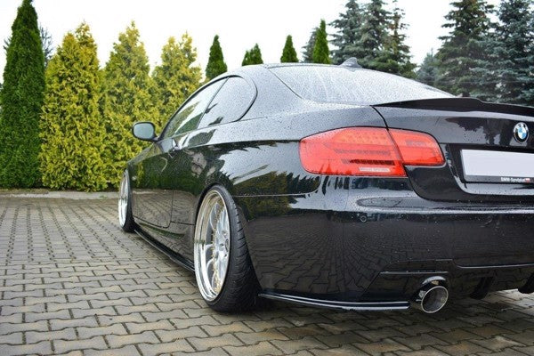 Maxton Rear Side Splitters For BMW 3 E92 M-Pack Facelift - Gloss Black