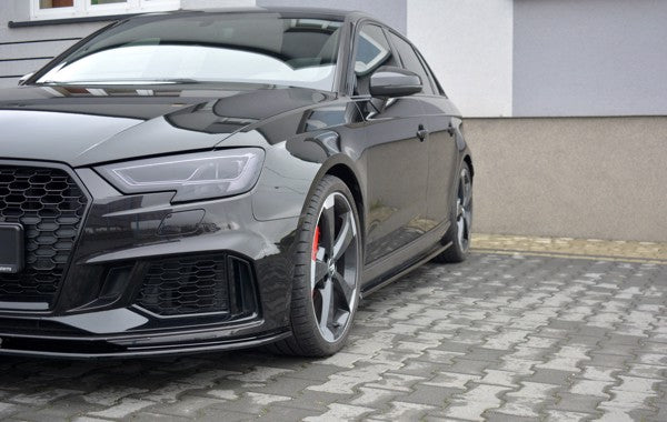 Maxton Side Skirts Diffusers Audi RS3 8V Fl Sportback - Gloss Black
