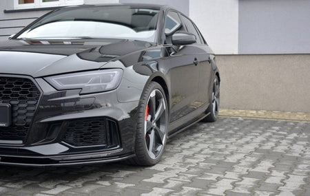 Maxton Side Skirts Diffusers Audi RS3 8V Fl Sportback - Gloss Black