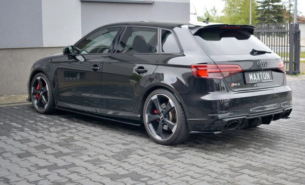 Maxton Side Skirts Diffusers Audi RS3 8V Fl Sportback - Gloss Black