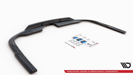 Maxton Central Rear Splitter Audi A6 S-Line Avant C8 - Gloss Black