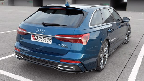 Maxton Central Rear Splitter Audi A6 S-Line Avant C8 - Gloss Black