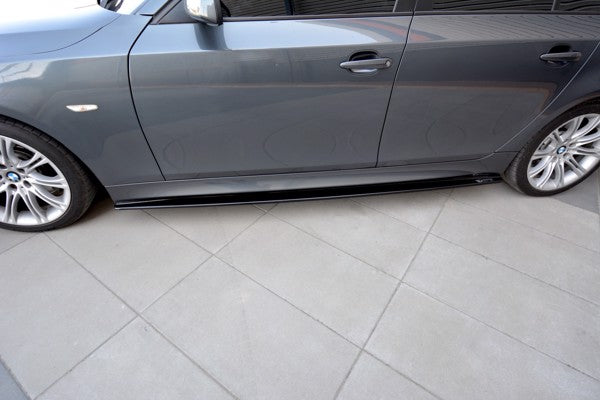 Maxton Side Skirts Diffusers For BMW 5 E60/61 M-Pack - Gloss Black