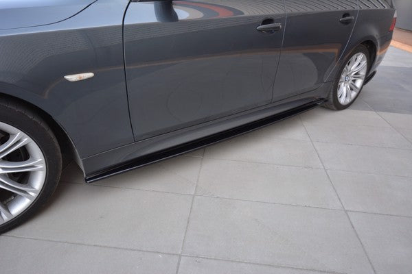 Maxton Side Skirts Diffusers For BMW 5 E60/61 M-Pack - Gloss Black