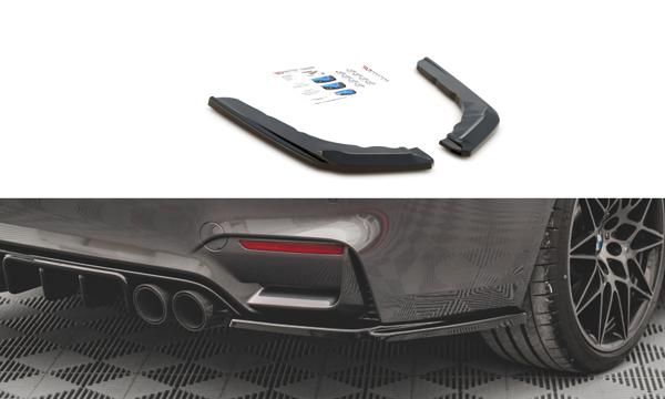 Maxton Rear Side Splitters V.3 BMW M4 F82 - Gloss Black
