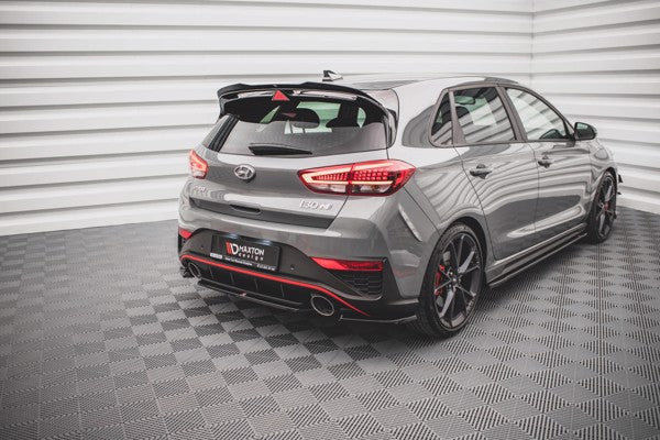 Maxton Central Rear Splitter For Hyundai I30 N Hatchback Mk3 Facelift - Gloss Black