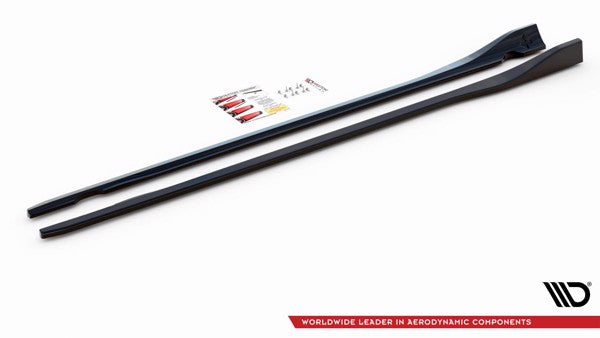 Maxton Side Skirts Diffusers Dodge Challenger Rt Mk3 Facelift - Gloss Black