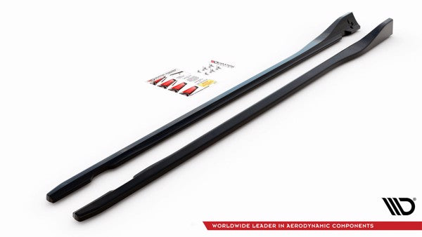 Maxton Side Skirts Diffusers Dodge Challenger Rt Mk3 Facelift - Gloss Black