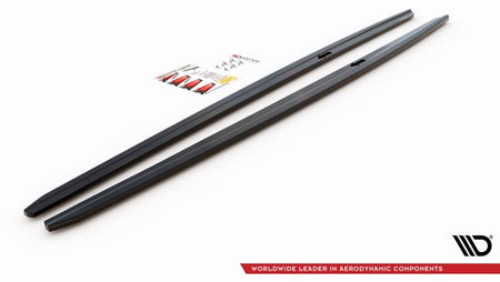 Maxton Side Skirts Diffusers V.2 BMW 5 F10/F11 M-Pack - Gloss Black