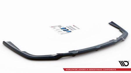 Maxton Central Rear Splitter (With Vertical Bars) BMW X6 M-Pack G06 - Gloss Black