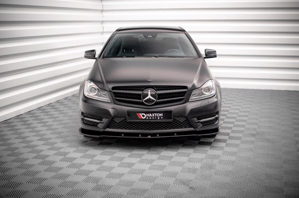 Maxton Front Splitter V.2 Mercedes-Benz C Coupe Amg-Line C204 - Gloss Black