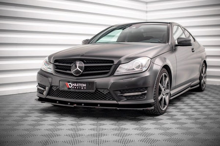 Maxton Front Splitter V.2 Mercedes-Benz C Coupe Amg-Line C204 - Gloss Black