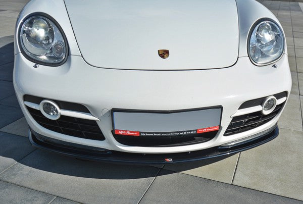 Maxton Front Splitter V.2 Porsche Cayman S 987C  - Gloss Black