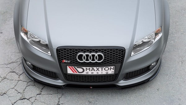 Maxton Front Splitter V.1 Audi RS4 B7 - Gloss Black