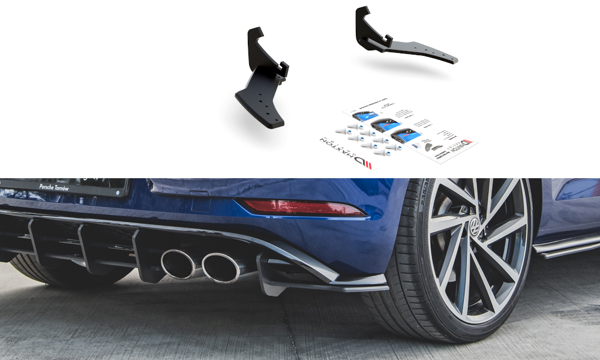 Maxton Racing Durability Rear Side Splitters VW Golf 7 R Facelift - Black