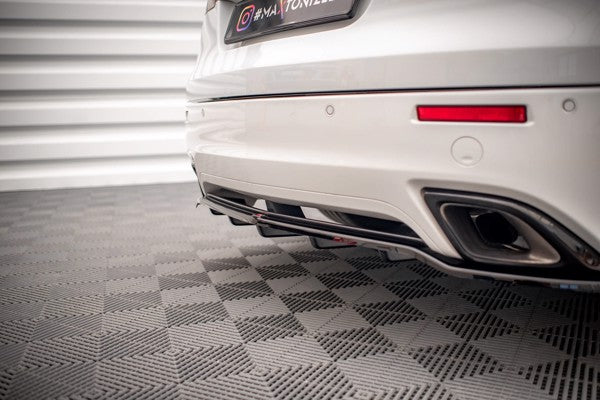 Maxton Central Rear Splitter (With Vertical Bars) Opel Insignia Opc Mk1 - Gloss Black