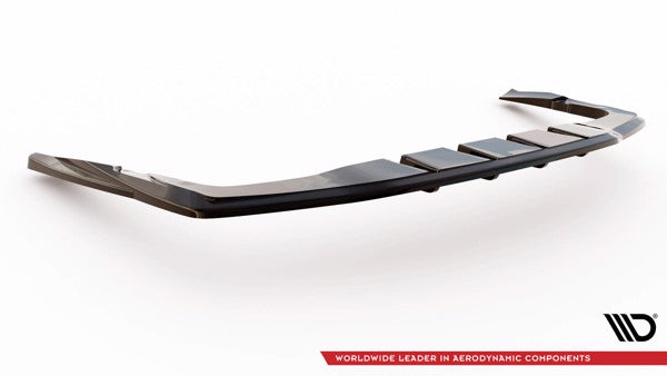 Maxton Central Rear Splitter (With Vertical Bars) Mercedes-Amg Gt 63S 4-Door Coupe Aero - Gloss Black