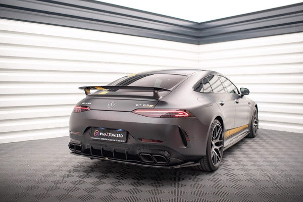 Maxton Central Rear Splitter (With Vertical Bars) Mercedes-Amg Gt 63S 4-Door Coupe Aero - Gloss Black