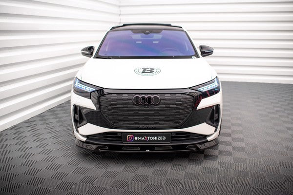 Maxton Front Splitter V.1 Audi Q4 E-Tron Sportback Mk1 - Gloss Black