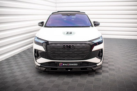 Maxton Front Splitter V.1 Audi Q4 E-Tron Sportback Mk1 - Gloss Black