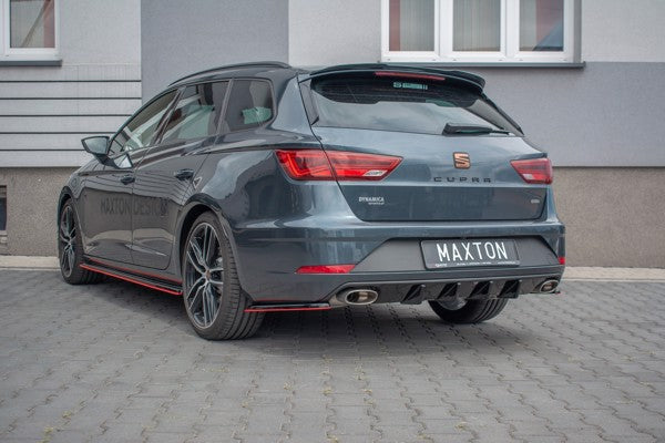 Maxton Rear Valance V.1 Seat Leon Cupra Mk3 Fl Sportstourer - Gloss Black