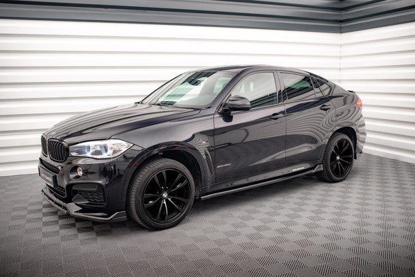 Maxton Side Skirts Diffusers V.2 BMW X6 M-Pack F16 - Gloss Black