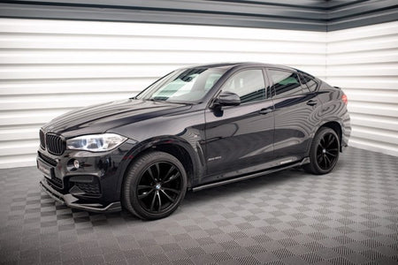 Maxton Side Skirts Diffusers V.2 BMW X6 M-Pack F16 - Gloss Black