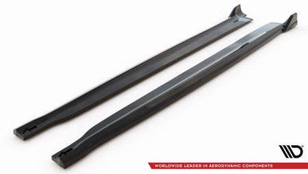 Maxton Side Skirts Diffusers V.2 BMW X6 M-Pack F16 - Gloss Black