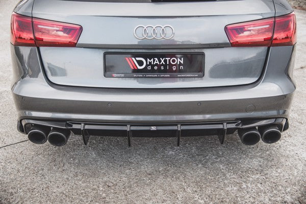 Maxton Rear Valance Audi S6 / A6 S-Line C7 Fl - Gloss Black