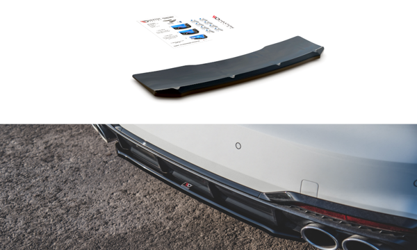 Maxton Central Rear Splitter For Audi S5 Sportback F5 Facelift - Gloss Black