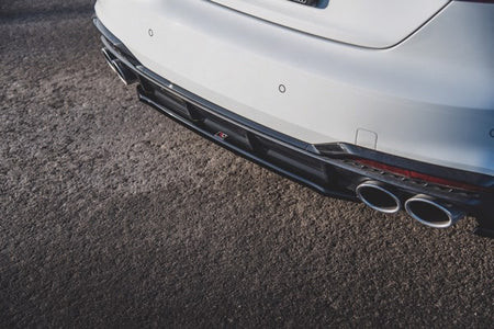 Maxton Central Rear Splitter For Audi S5 Sportback F5 Facelift - Gloss Black