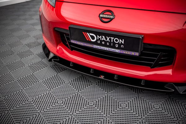 Maxton Front Splitter V.3 Nissan 370Z Facelift - Gloss Black