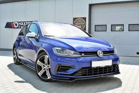 Maxton Front Splitter V.3 VW Golf 7 R / R-Line Facelift - Gloss Black