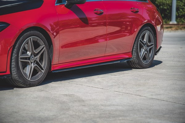Maxton Side Skirts Diffusers Mercedes-Benz Cla Amg-Line C118 - Gloss Black