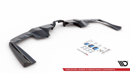 Maxton Central Rear Splitter (With Vertical Bars) Mercedes-Amg Gle Coupe C167 - Gloss Black