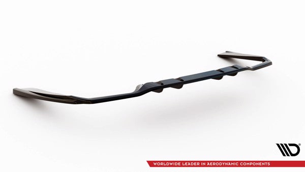 Maxton Central Rear Splitter (With Vertical Bars) Mercedes-Amg C 43 Sedan W205 Facelift - Gloss Black