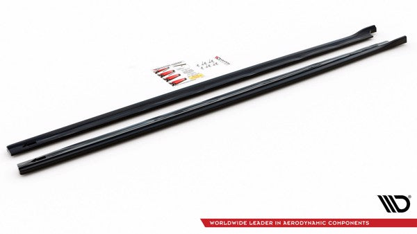 Maxton Side Skirts Diffusers Peugeot Partner Maxi Mk3 - Gloss Black