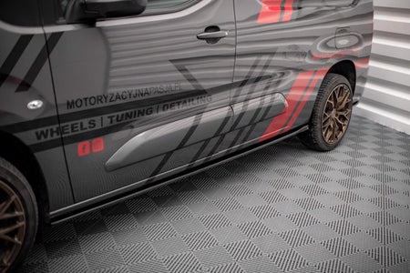 Maxton Side Skirts Diffusers Peugeot Partner Maxi Mk3 - Gloss Black