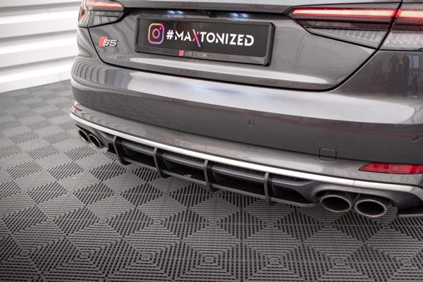 Maxton Street Pro Rear Diffuser Audi S5 Coupe / Sportback F5 - Black