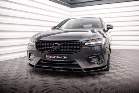 Maxton Front Splitter Volvo V90 R-Design Mk2 - Gloss Black
