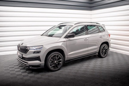 Maxton Side Skirts Diffusers Skoda Karoq Sportline Mk1 Facelift - Gloss Black