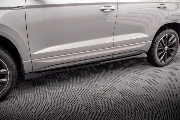 Maxton Side Skirts Diffusers Skoda Karoq Sportline Mk1 Facelift - Gloss Black